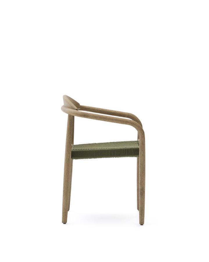 KAVE HOME Nina havestol, m. armln, stabelbar - grn tovsnor og akacietr