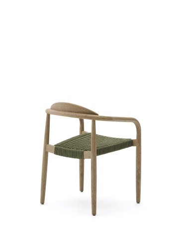 KAVE HOME Nina havestol, m. armln, stabelbar - grn tovsnor og akacietr