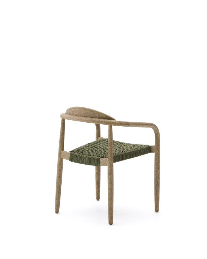 KAVE HOME Nina havestol, m. armln, stabelbar - grn tovsnor og akacietr