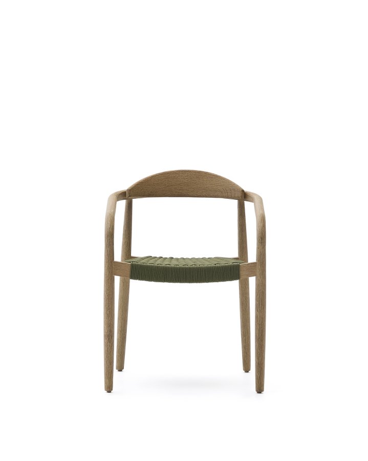 KAVE HOME Nina havestol, m. armln, stabelbar - grn tovsnor og akacietr