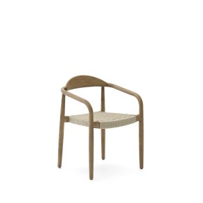 KAVE HOME Nina stabelbar stol lavet af FSC 100% massivt akacietr og ecru rebsnor