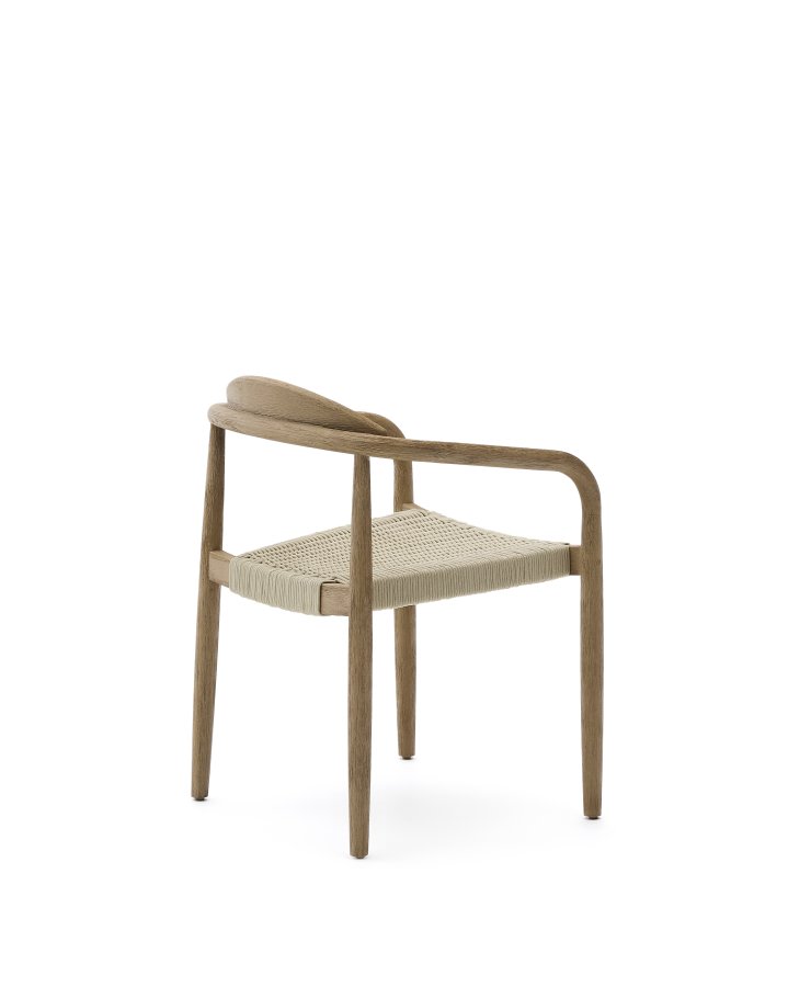 KAVE HOME Nina stabelbar stol lavet af FSC 100% massivt akacietr og ecru rebsnor