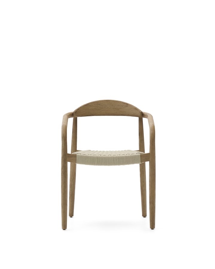 KAVE HOME Nina stabelbar stol lavet af FSC 100% massivt akacietr og ecru rebsnor