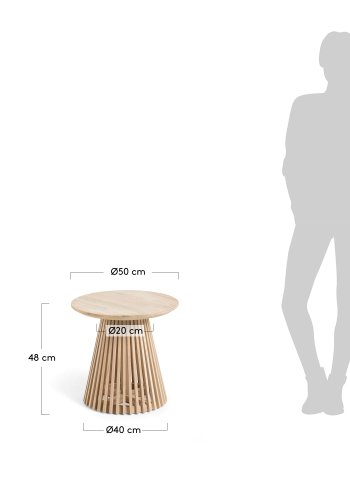 KAVE HOME rund Irune sidebord - natur teaktr (50)