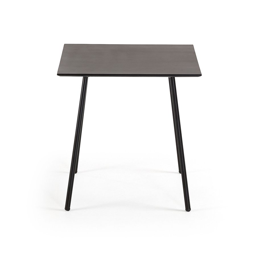 KAVE HOME kvadratisk Ulrich cafébord - sort polycement og stl (75x75)