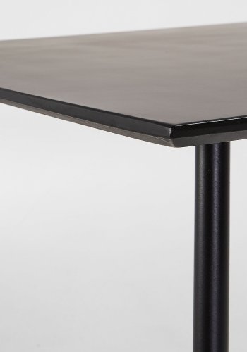 KAVE HOME kvadratisk Ulrich cafébord - sort polycement og stl (75x75)