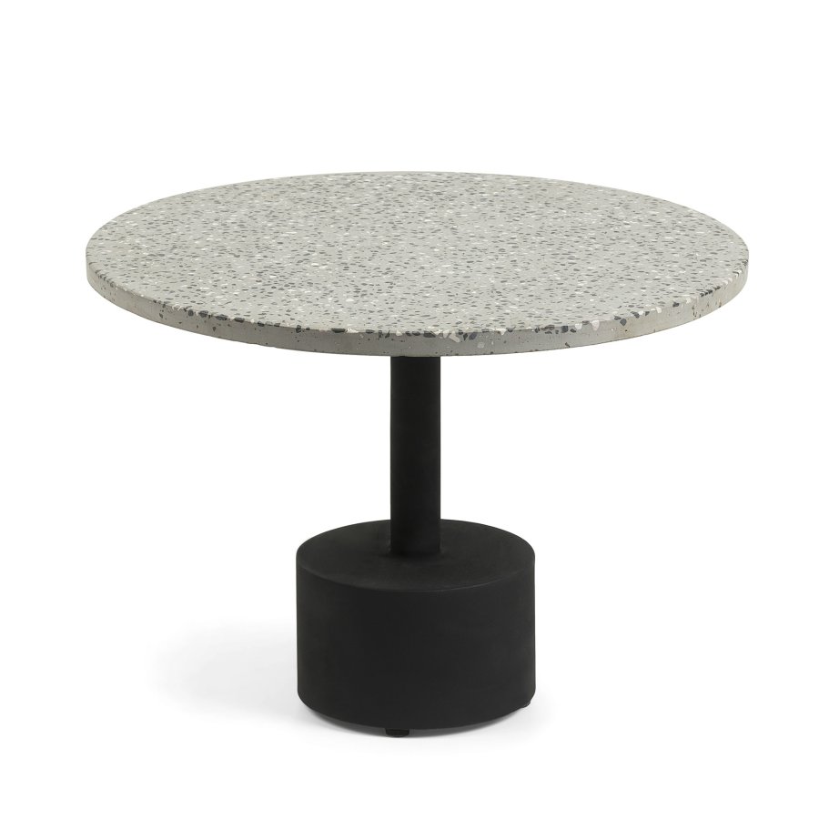 KAVE HOME rund Melano sidebord - gr terrazzo og metal (55)