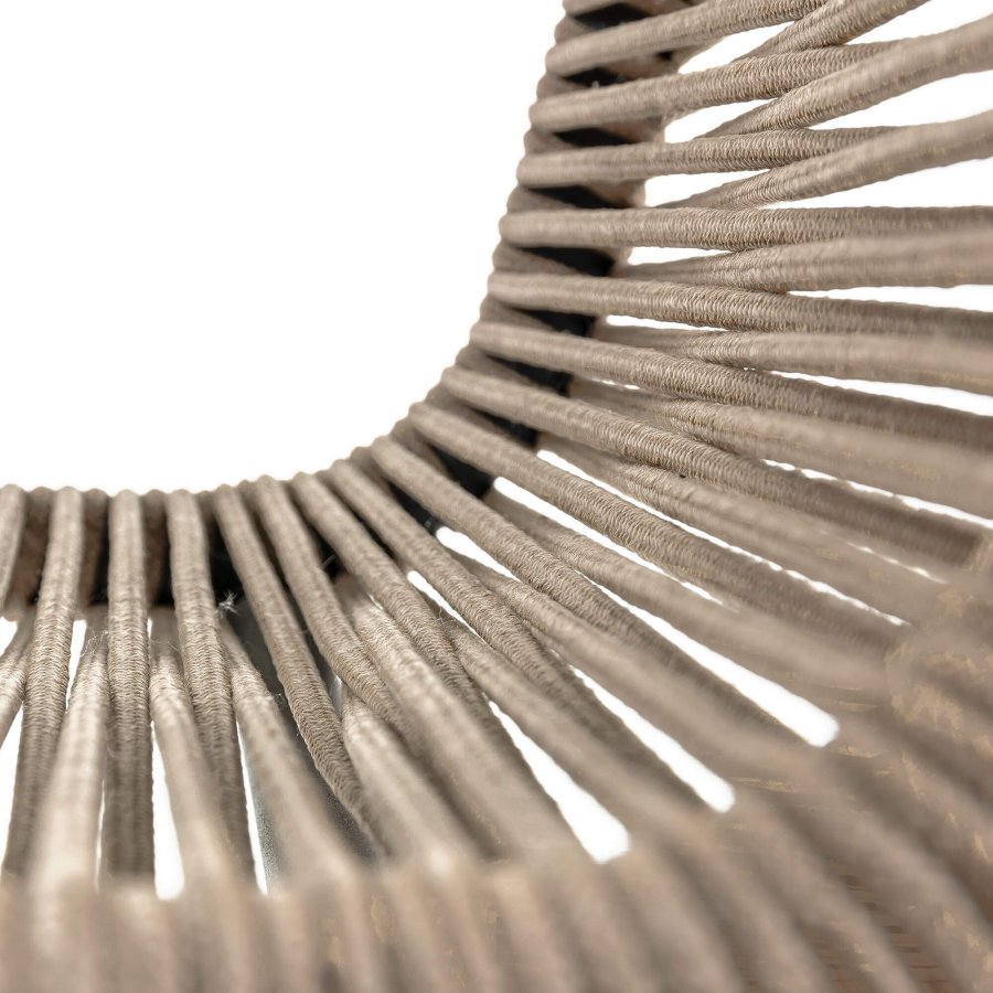 KAVE HOME Glenville spisebordsstol - lysebrun polyesterreb og sort stl 