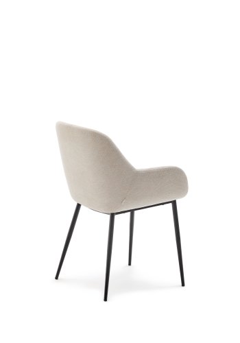 KAVE HOME Konna stol i beige og stlben i malet sort finish