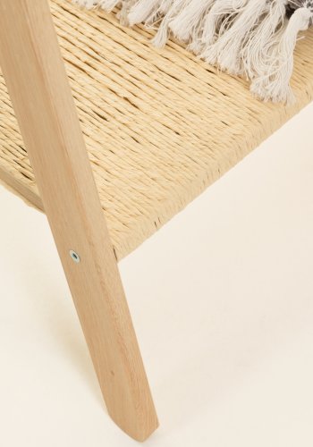 KAVE HOME Natane tjstativ, m. hylde - natur rattan og egetr