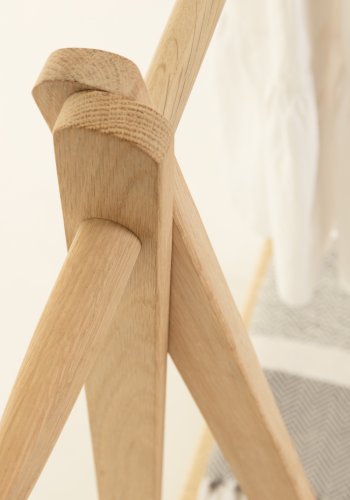 KAVE HOME Natane tjstativ, m. hylde - natur rattan og egetr