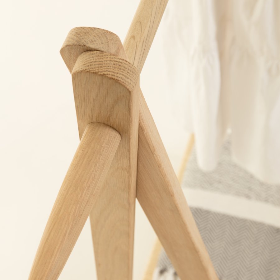 KAVE HOME Natane tjstativ, m. hylde - natur rattan og egetr