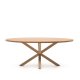KAVE HOME Argo spisebord, oval - natur akacietr og stl med trfinish (200x100)