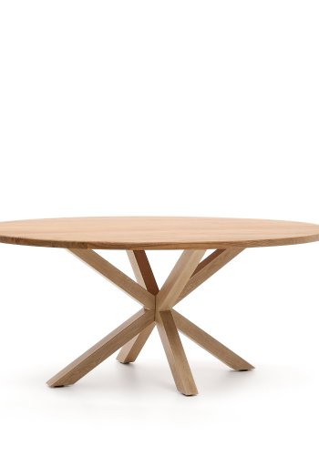 KAVE HOME Argo spisebord, oval - natur akacietr og stl med trfinish (200x100)