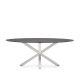 KAVE HOME Argo spisebord, oval - matteret sort glas og hvid stl (200x100)