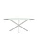 KAVE HOME Argo spisebord, oval - klar glas og hvid stl (200x100)