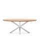 KAVE HOME Argo spisebord, oval - natur akacietr og hvid stl (200x100)