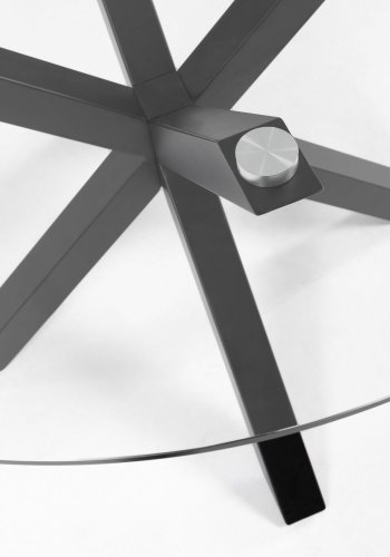 KAVE HOME Arya sofabord, rundt - tempereret glas og sort stl ( 82)