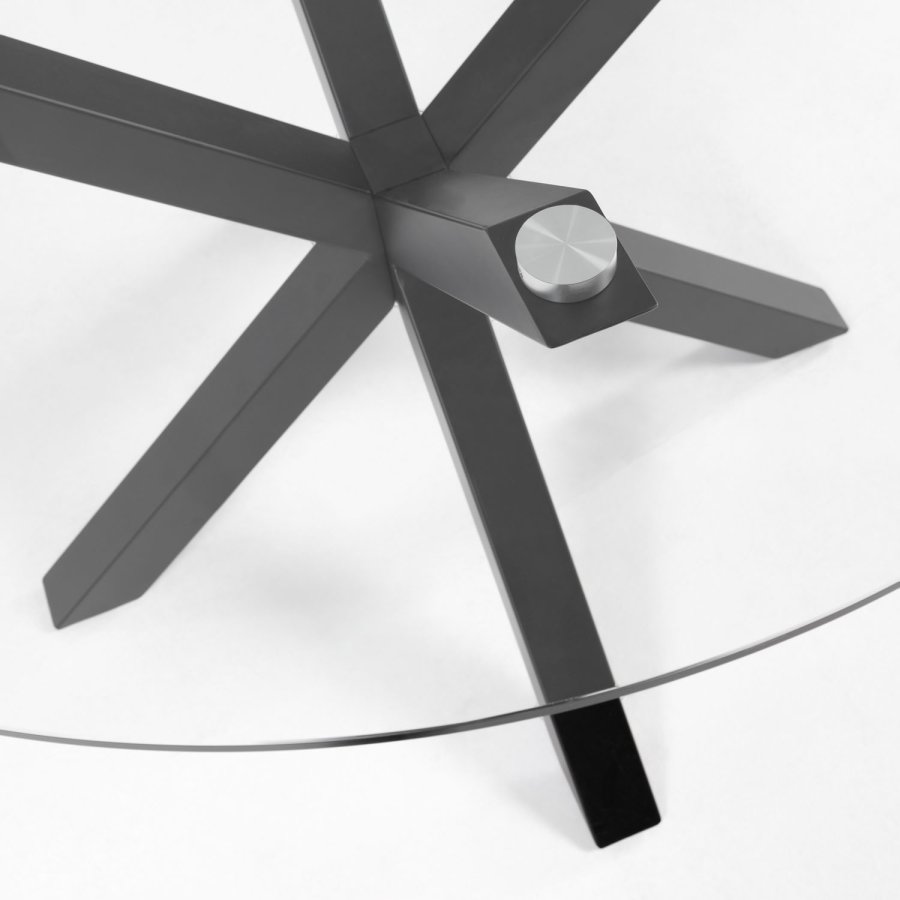 KAVE HOME Arya sofabord, rundt - tempereret glas og sort stl ( 82)