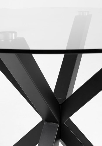 KAVE HOME Arya sofabord, rundt - tempereret glas og sort stl ( 82)