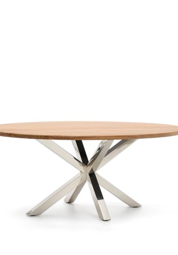 KAVE HOME Argo spisebord, oval - natur akacietr og rustfri stl (200x100)