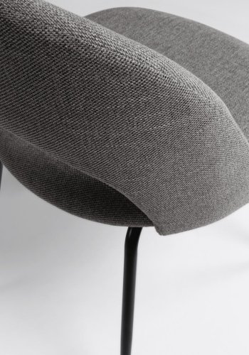 KAVE HOME Mahalia spisebordsstol, u. armln - mrkegrt stof og sort stl