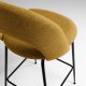 KAVE HOME Mahalia barstol, m. rygln og fodsttte - sennepsgul stof og sort metal