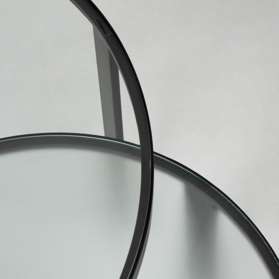 KAVE HOME Oni indskudsborde, rund - sort stl og klar/struktureret glas (st m. 2)