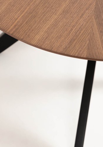 KAVE HOME Naanim spisebord, oval - valnd finér og sort gummitr (180x110)