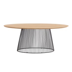 KAVE HOME Leska spisebord, ovalt - massivt mangotr og sort jern (200x110)