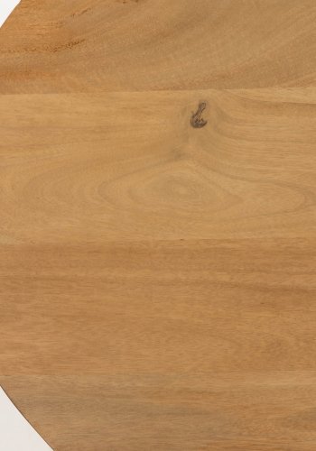 KAVE HOME Leska spisebord, ovalt - massivt mangotr og sort jern (200x110)