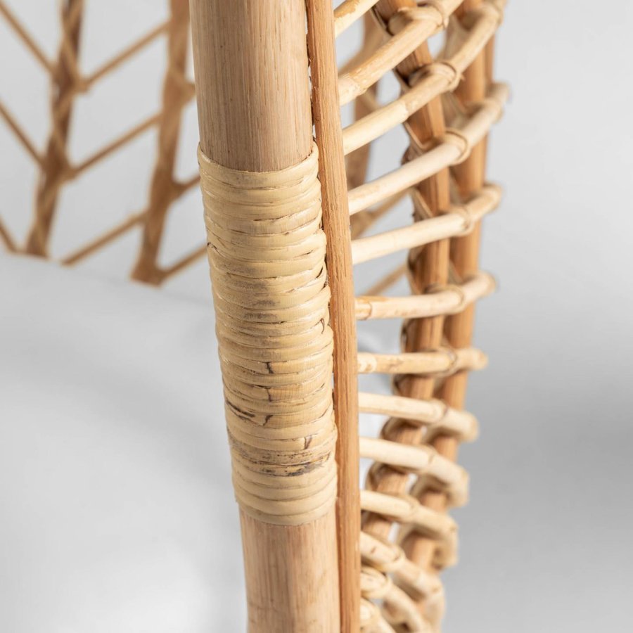 KAVE HOME Ekaterina hngestol, m. stofhynde - natur rattan