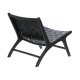 KAVE HOME Calixta loungestol, u. armln - sort hndflettet lder og sort mahognitr 