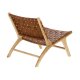 KAVE HOME Calixta loungestol, u. armln - brunt hndflettet lder og natur teaktr