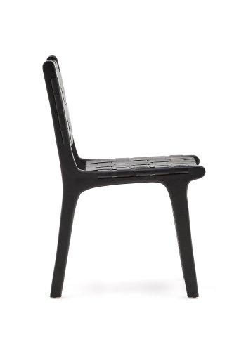 KAVE HOME Calixta spisebordsstol - sort lder og sort mahognitr