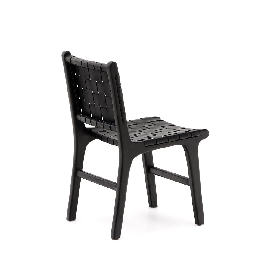 KAVE HOME Calixta spisebordsstol - sort lder og sort mahognitr