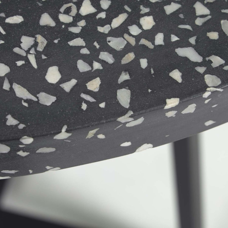 KAVE HOME Tella havebord - sort terrazzo og stl (75)