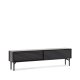 KAVE HOME Lenon tv-skab, 2 lger i massivt tr og sort egefiner 200x57 cm FSC Mix Credit