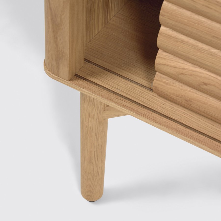 KAVE HOME Lenon TV-bord m. 2 skydelger - natur eg og eg finér (200x35)