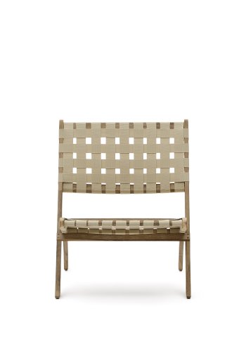 KAVE HOME Chabeli udendrs klapstol - creme stof snor og akacietr