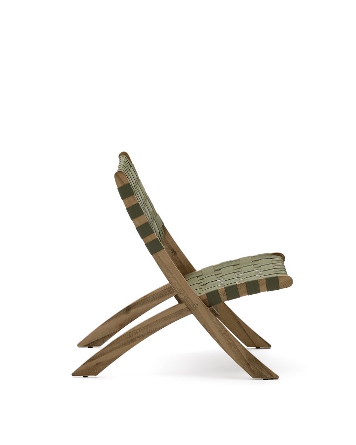 KAVE HOME Chabeli udendrs klapstol - grn stof snor og akacietr