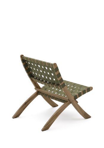 KAVE HOME Chabeli udendrs klapstol - grn stof snor og akacietr