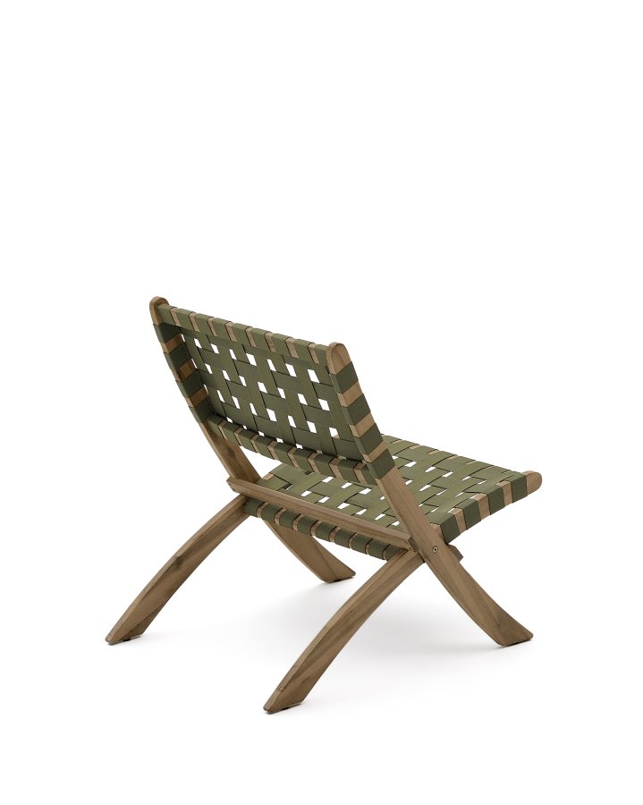 KAVE HOME Chabeli udendrs klapstol - grn stof snor og akacietr