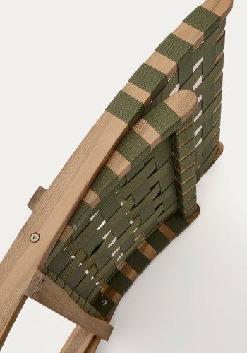 KAVE HOME Chabeli udendrs klapstol - grn stof snor og akacietr