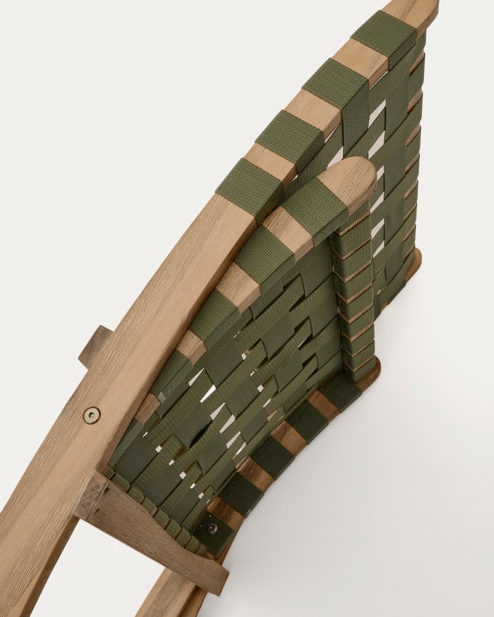 KAVE HOME Chabeli udendrs klapstol - grn stof snor og akacietr