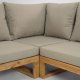 KAVE HOME Flaviina 5 pers. havesofa, m. hynder og havebord - beige stof og natur akacietr