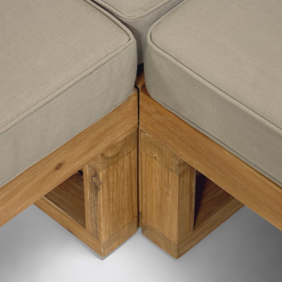 KAVE HOME Flaviina 5 pers. havesofa, m. hynder og havebord - beige stof og natur akacietr