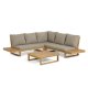KAVE HOME Flaviina 5 pers. havesofa, m. hynder og havebord - beige stof og natur akacietr