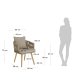 KAVE HOME Hemilce lnestol, m. armln og stofhynder - beige polyethylen og natur akacietr