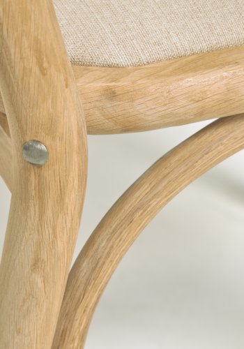 KAVE HOME Doriane spisebordsstol - natur rattan, stof og egetr